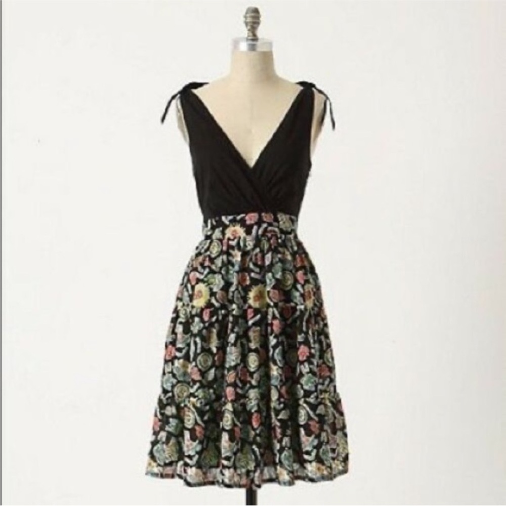 Vintage Anthropologie Maeve French Isles Polynesian Vacation Cotton Dress 12 / L